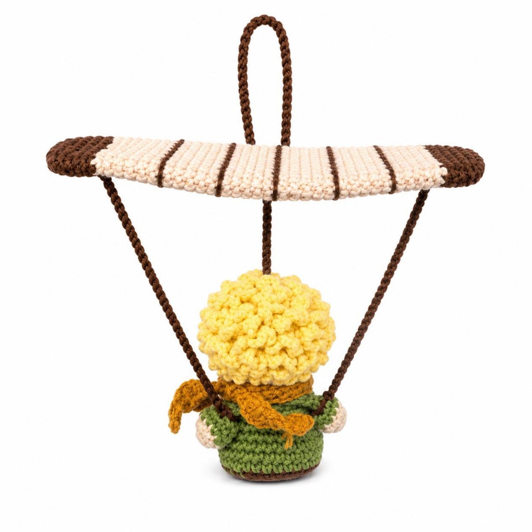 Amigurumi Paraşütlü Küçük Prens Araba Süsü