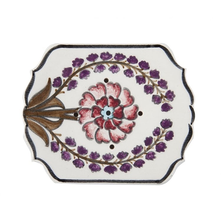 Çelenk Çiçek Seramik Banyo Set