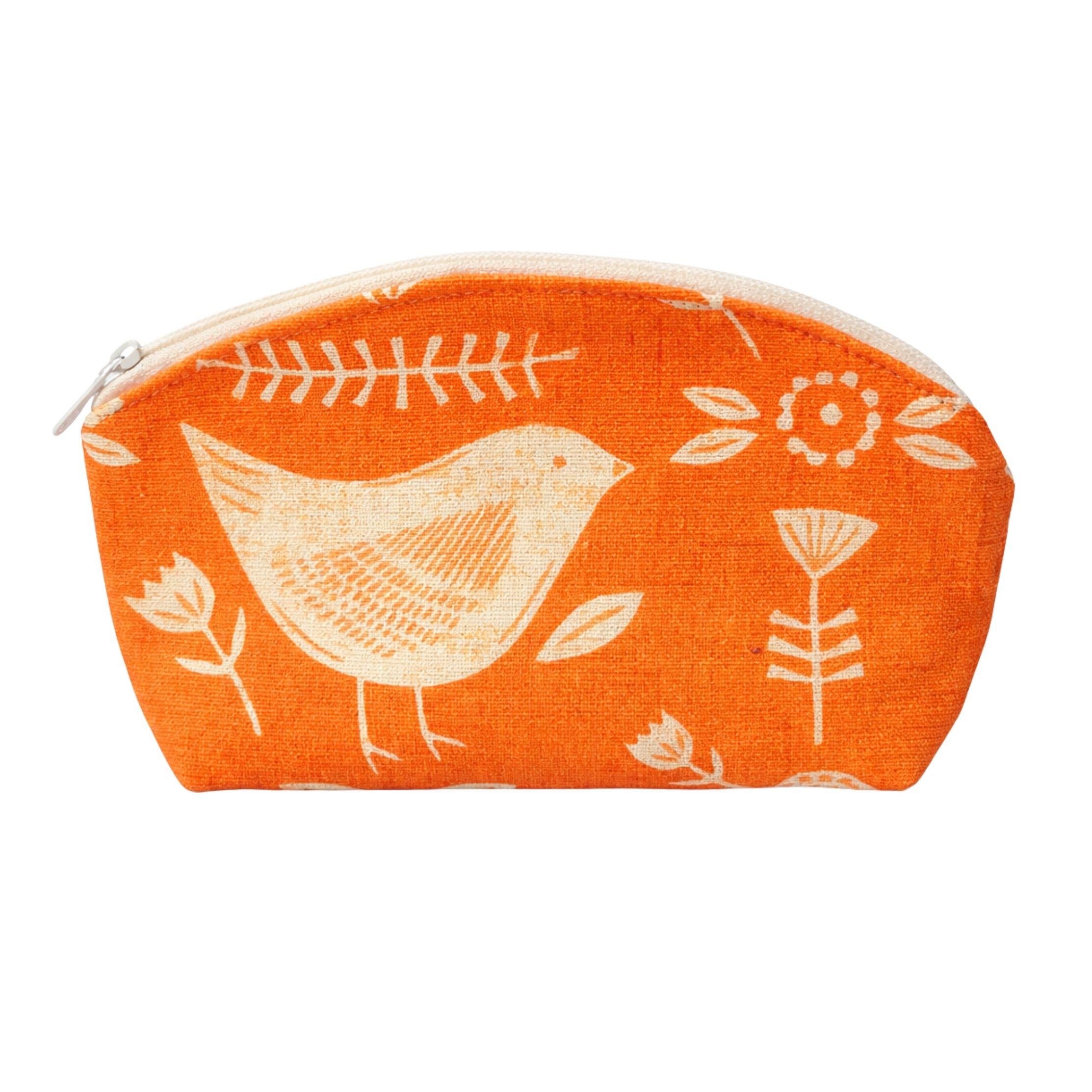 Çiçek Desenli Turuncu El Çantası