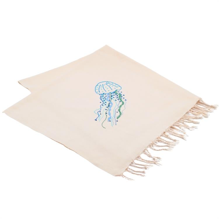 Denizanası İşlemeli Peştemal