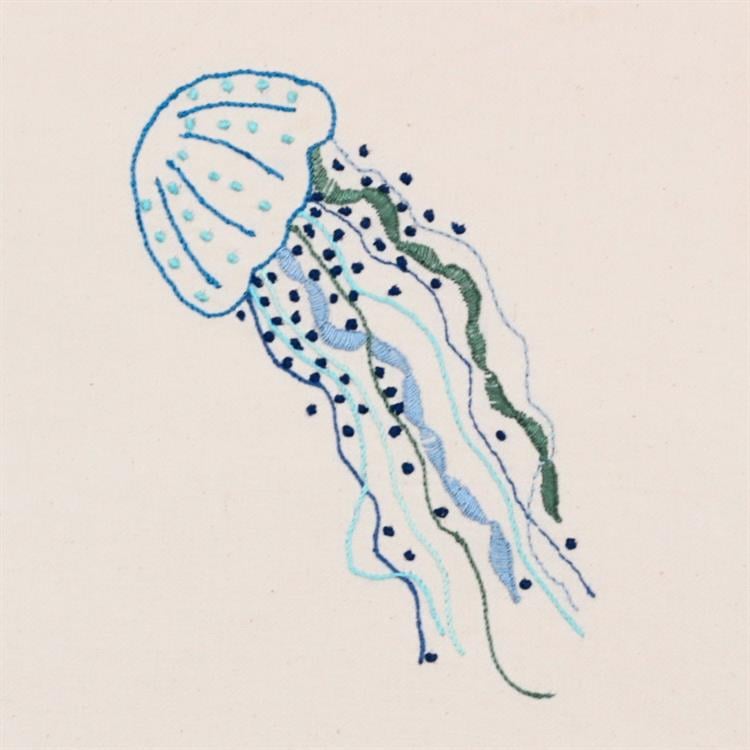 Denizanası İşlemeli Peştemal