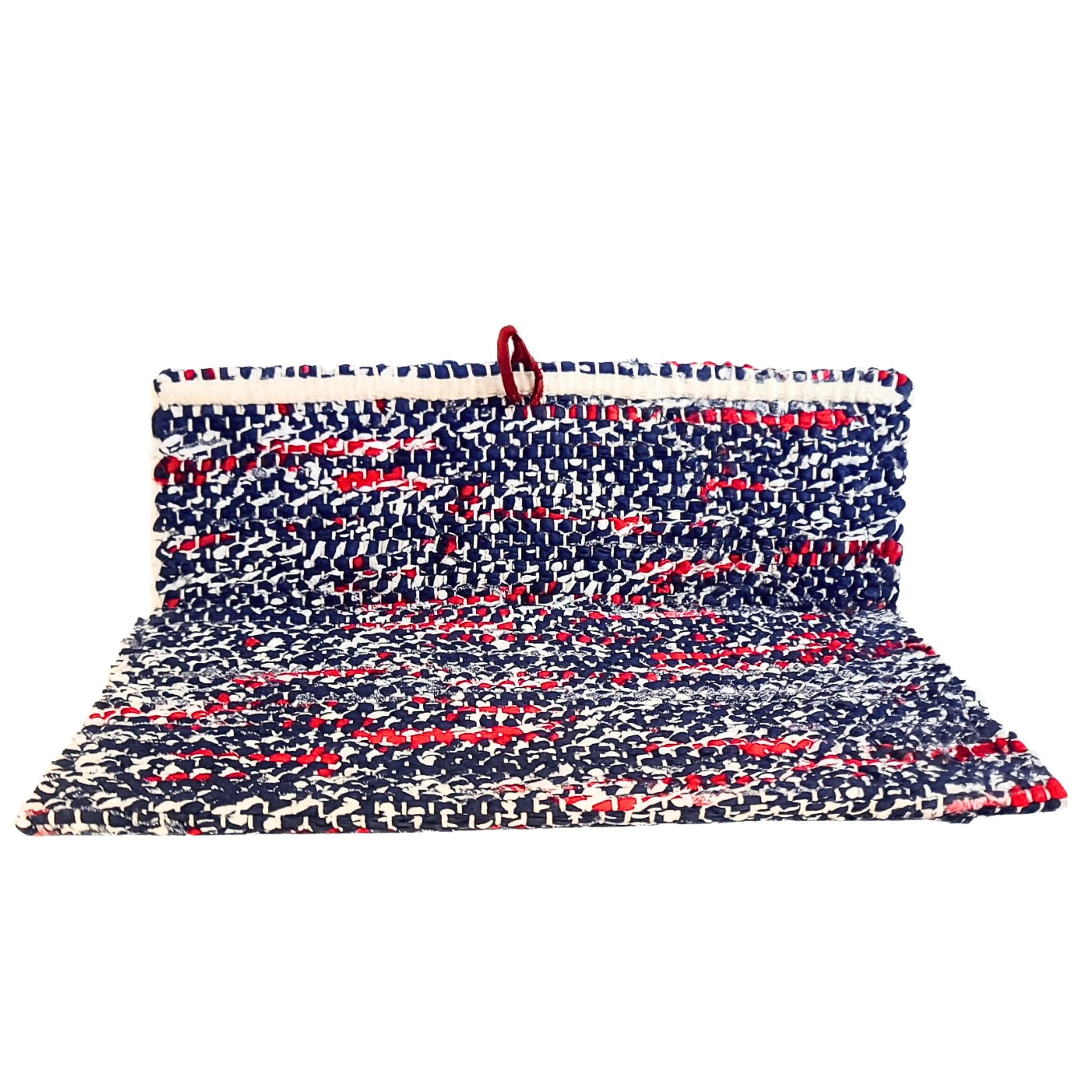 Dolamalı  Mavi/ Kkırmızı  Clutch  Çanta  