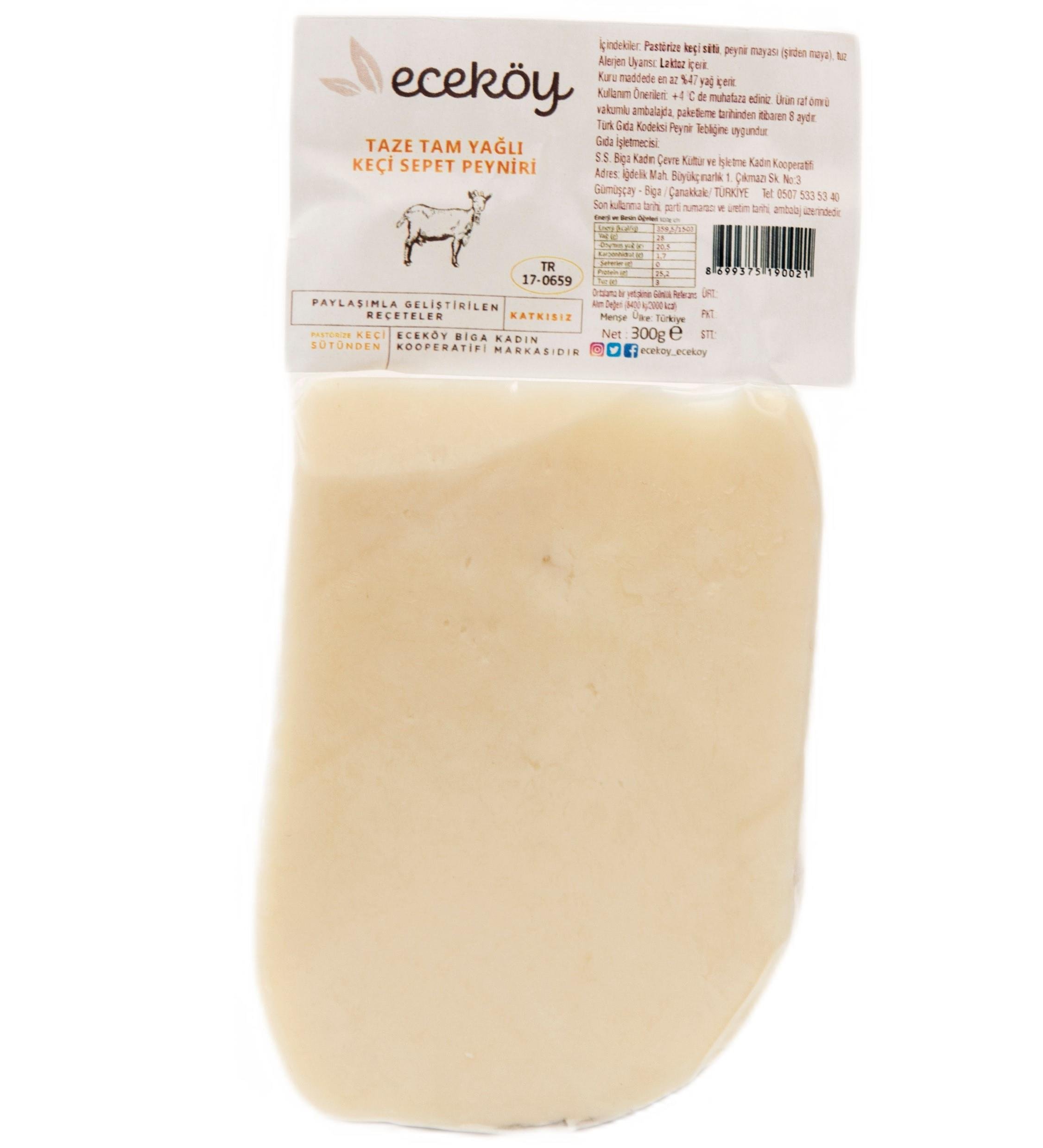 ECEKÖY TAZE TAM YAĞLI KEÇİ SEPET PEYNİRİ 300 GR NAHIL E TİCARET