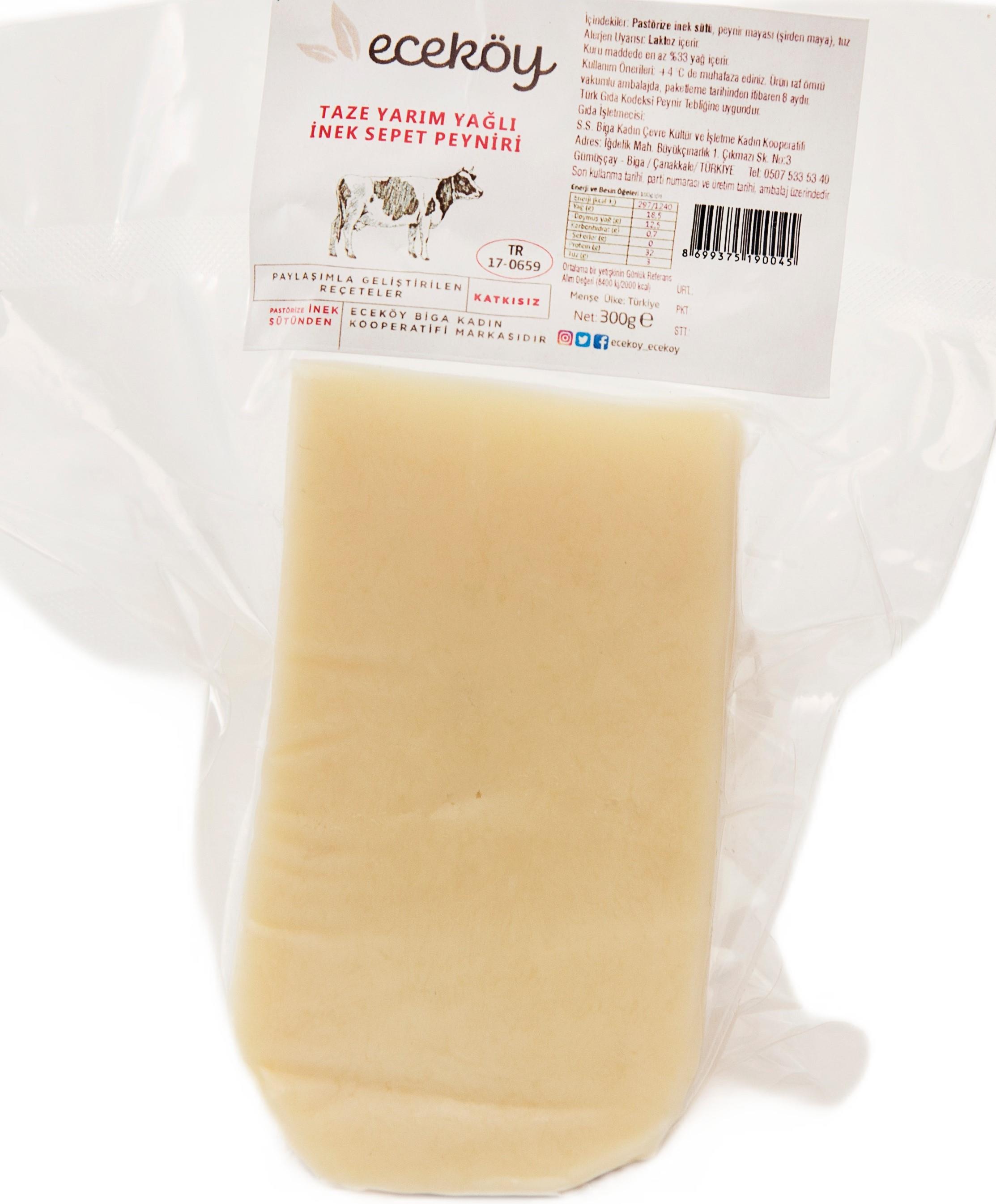 Eceköy Yarım Yağlı İnek Sepet Peyniri 300 gr