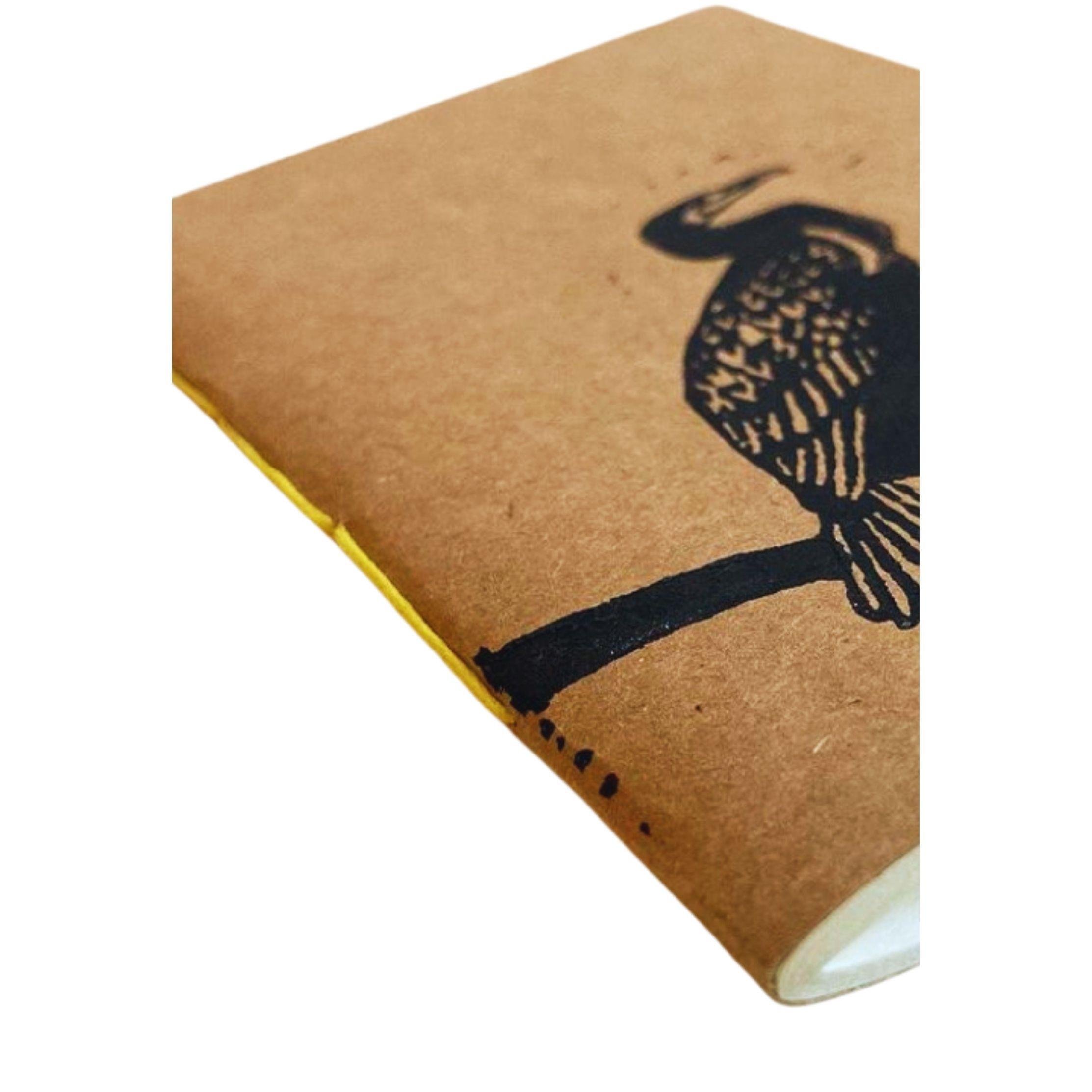 El Yapımı Balıkçıl Desenli Defter