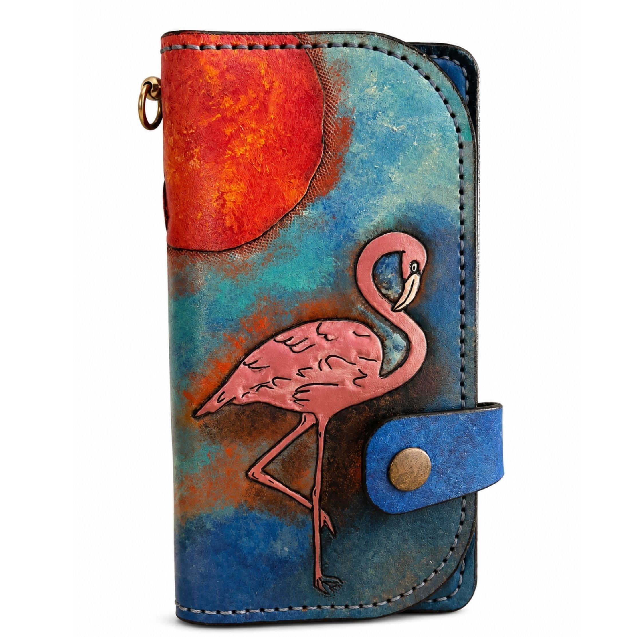 El Yapımı Flamingo Deri Çanta