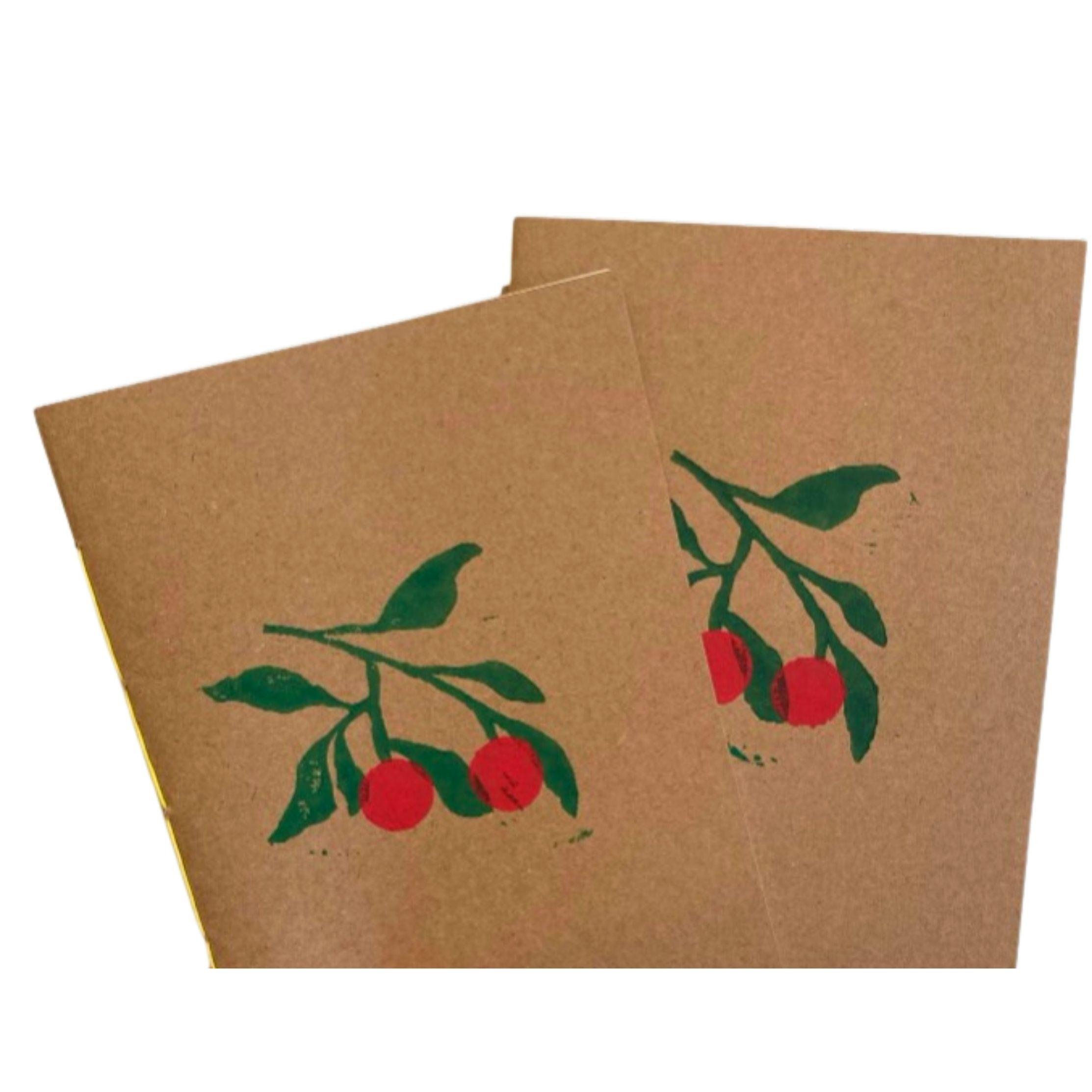 El Yapımı Kiraz Desenli Defter
