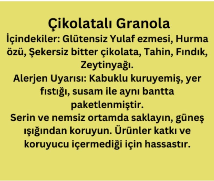 Glütensiz Çikolata Granola