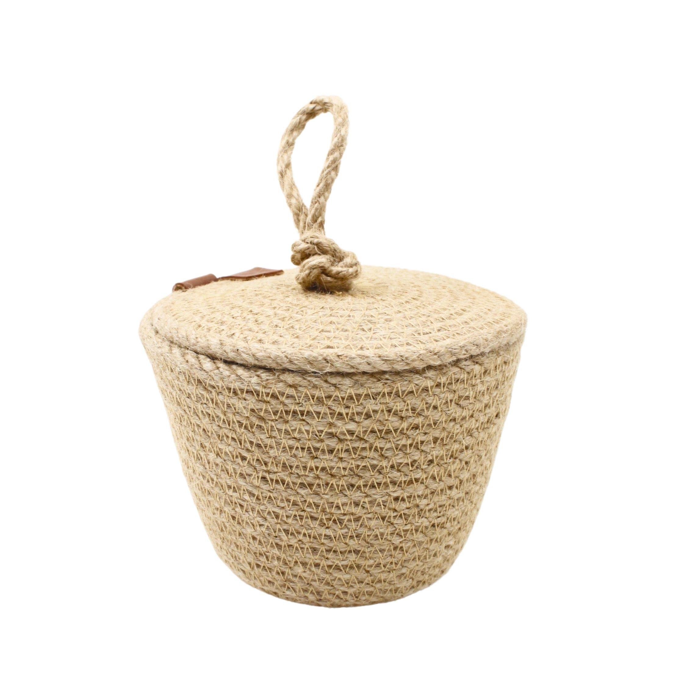 Kapaklı Hasır Mini Sepet