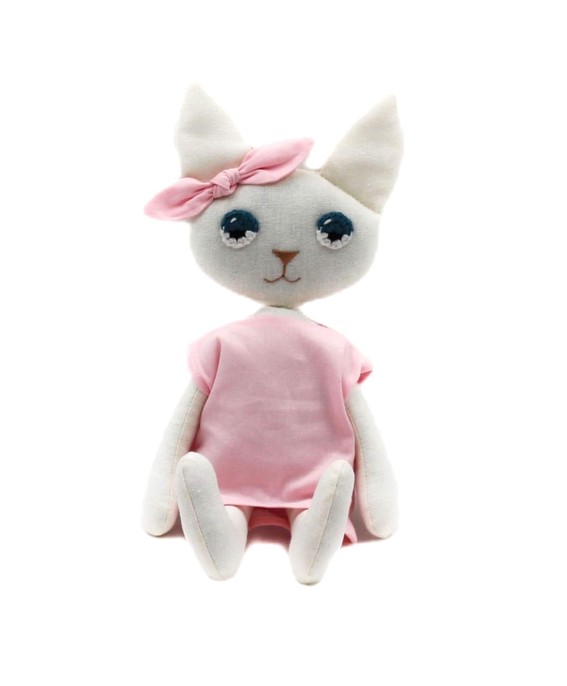 KEDİ PEMBE BEZ OYUNCAK MERAL