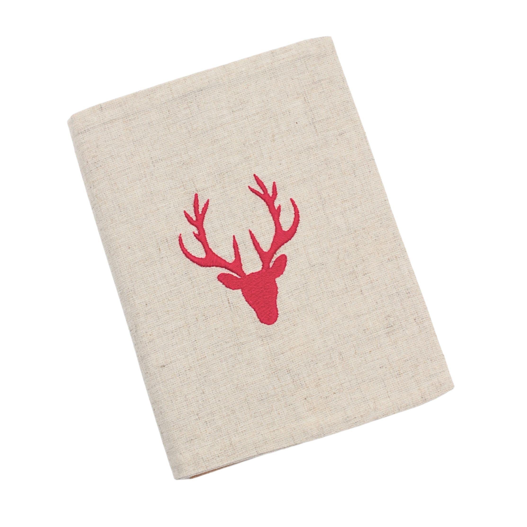 Kırmızı Geyik Nakışlı Defter