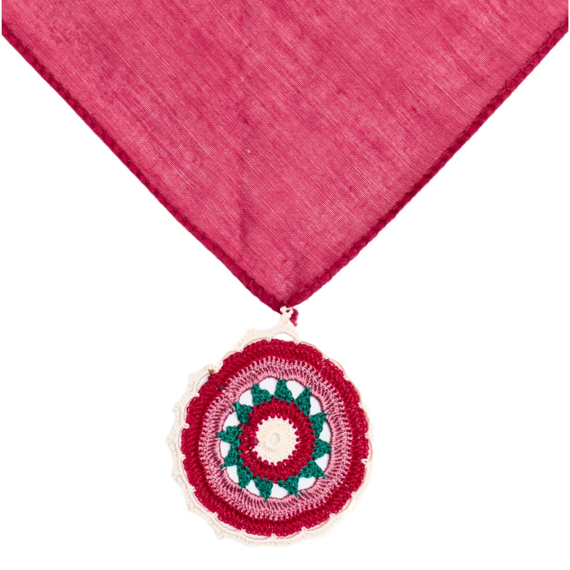 Kırmızı Oyalı Fular