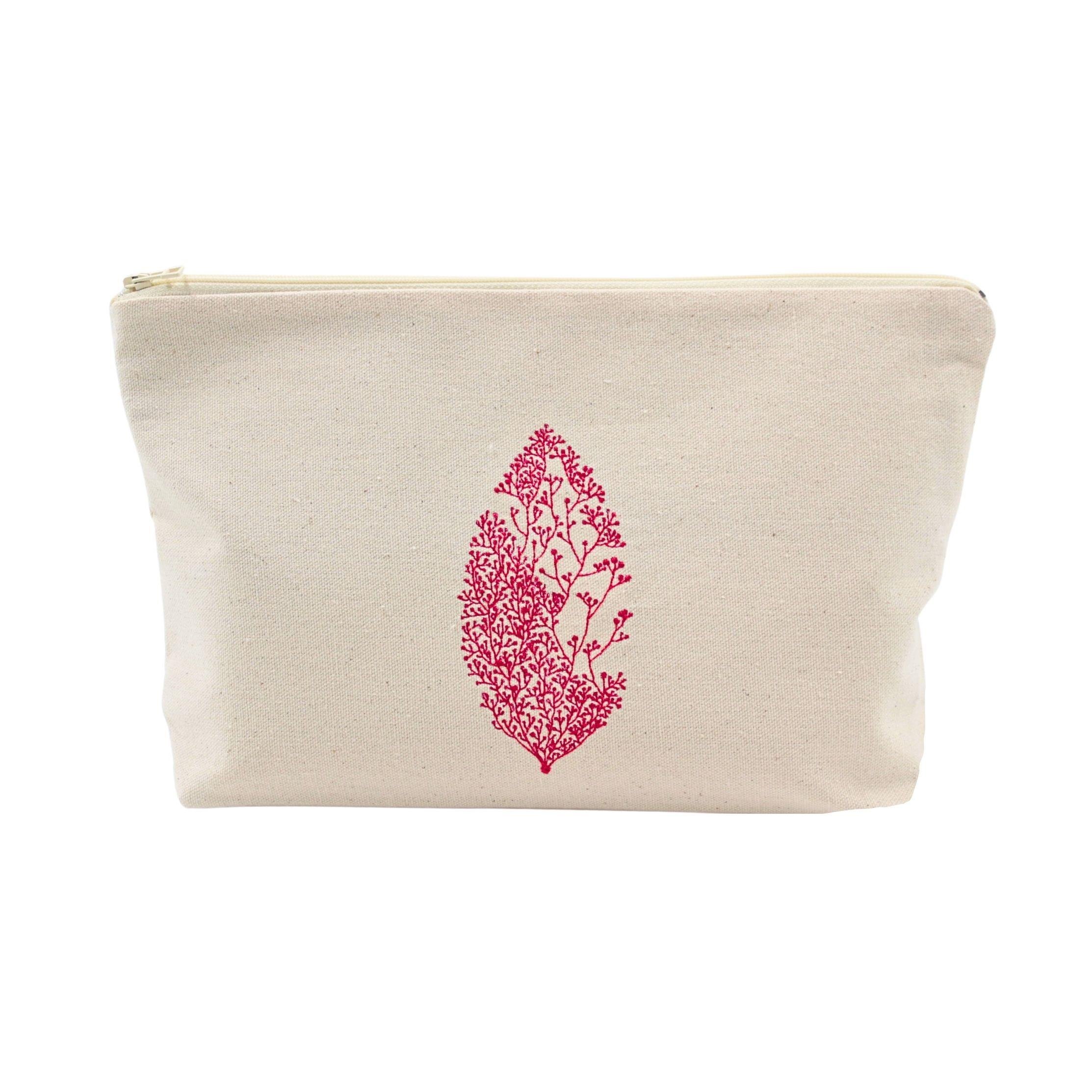 Kırmızı Yaprak Nakışlı Peştemal Seti