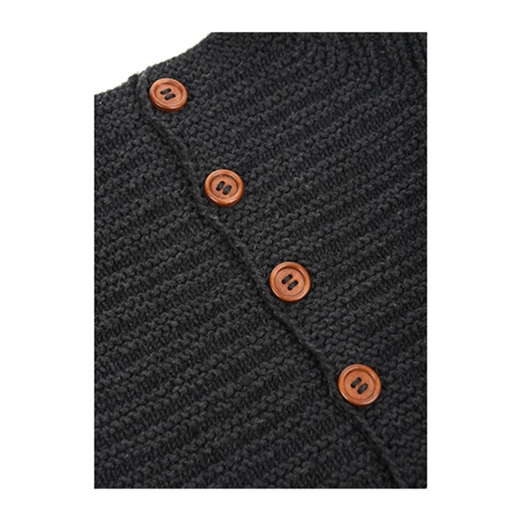 Koyu Gri Örgü Bebek Ceketi