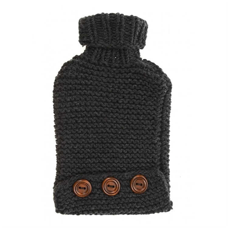 Koyu Gri Örgü Bebek Termofor Kılıfı
