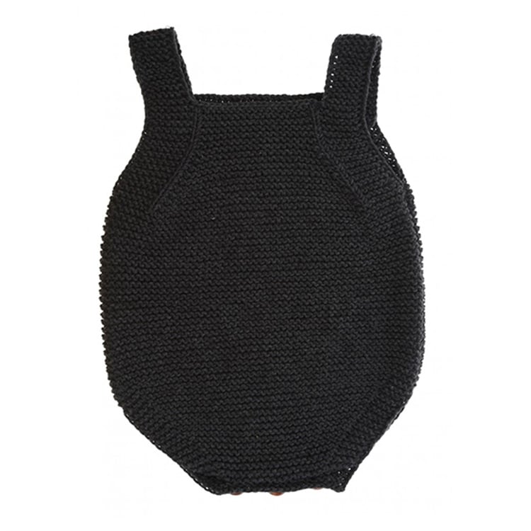 Koyu Gri Örgü Bebek Tulumu