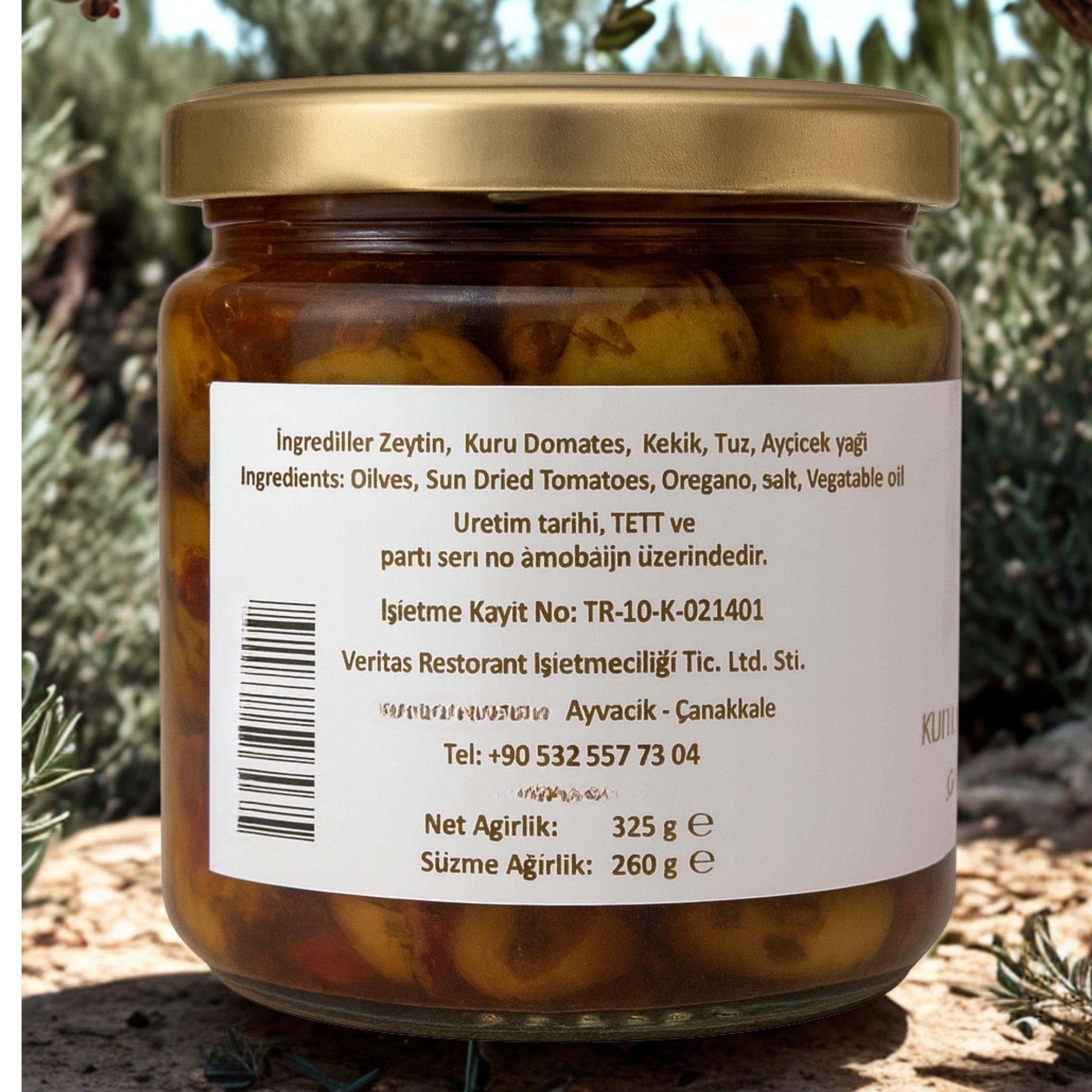 Kuru Domatesli Izgara Yeşil Zeytin 330 ML