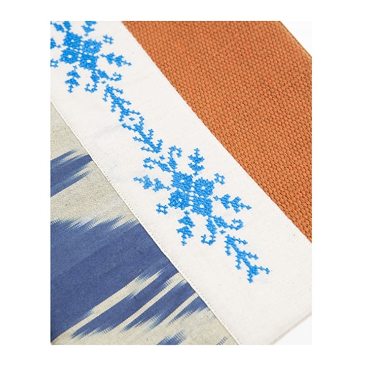Lacivert Kanaviçe Clutch