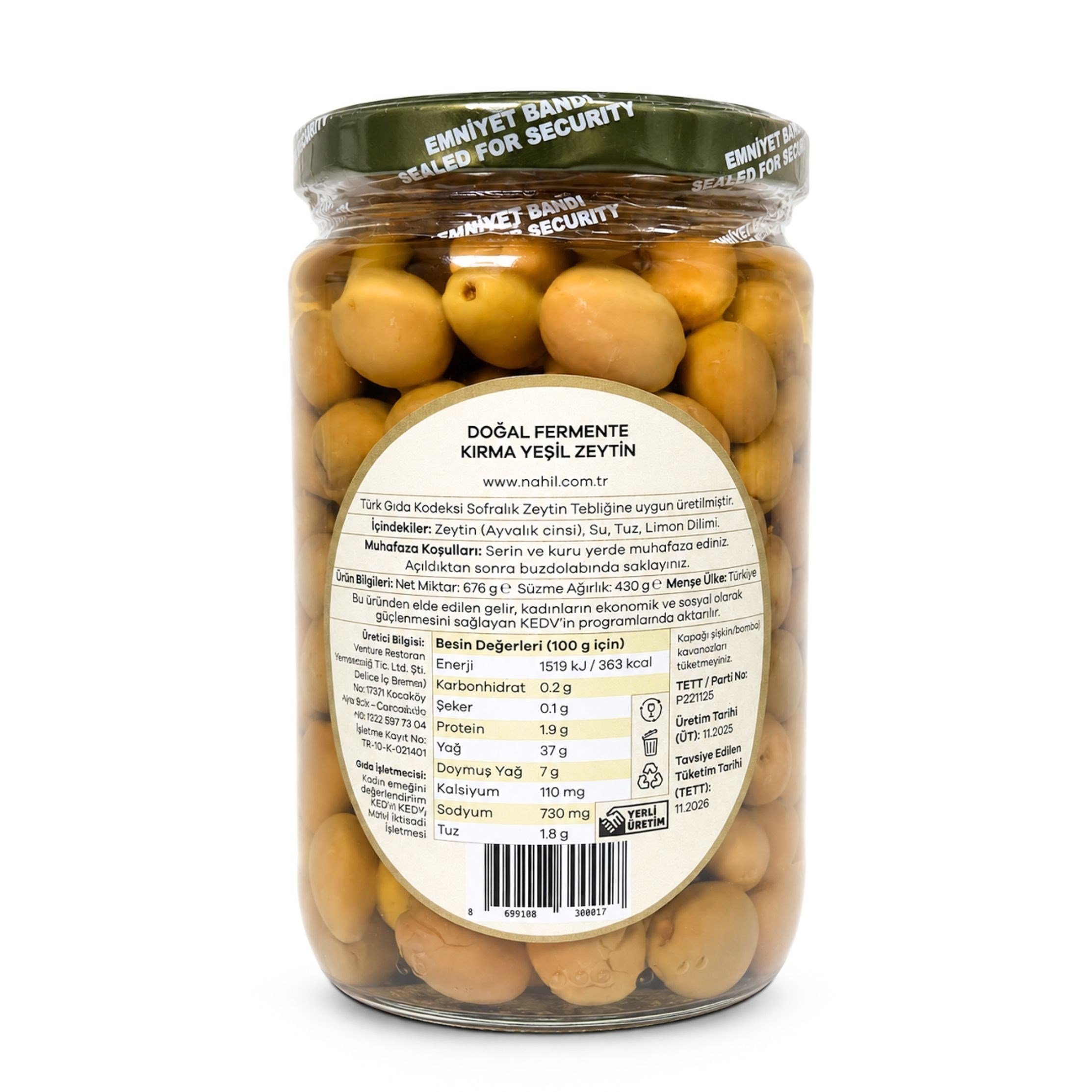 Marine Yeşil Zeytin  Nahıl 660 Ml