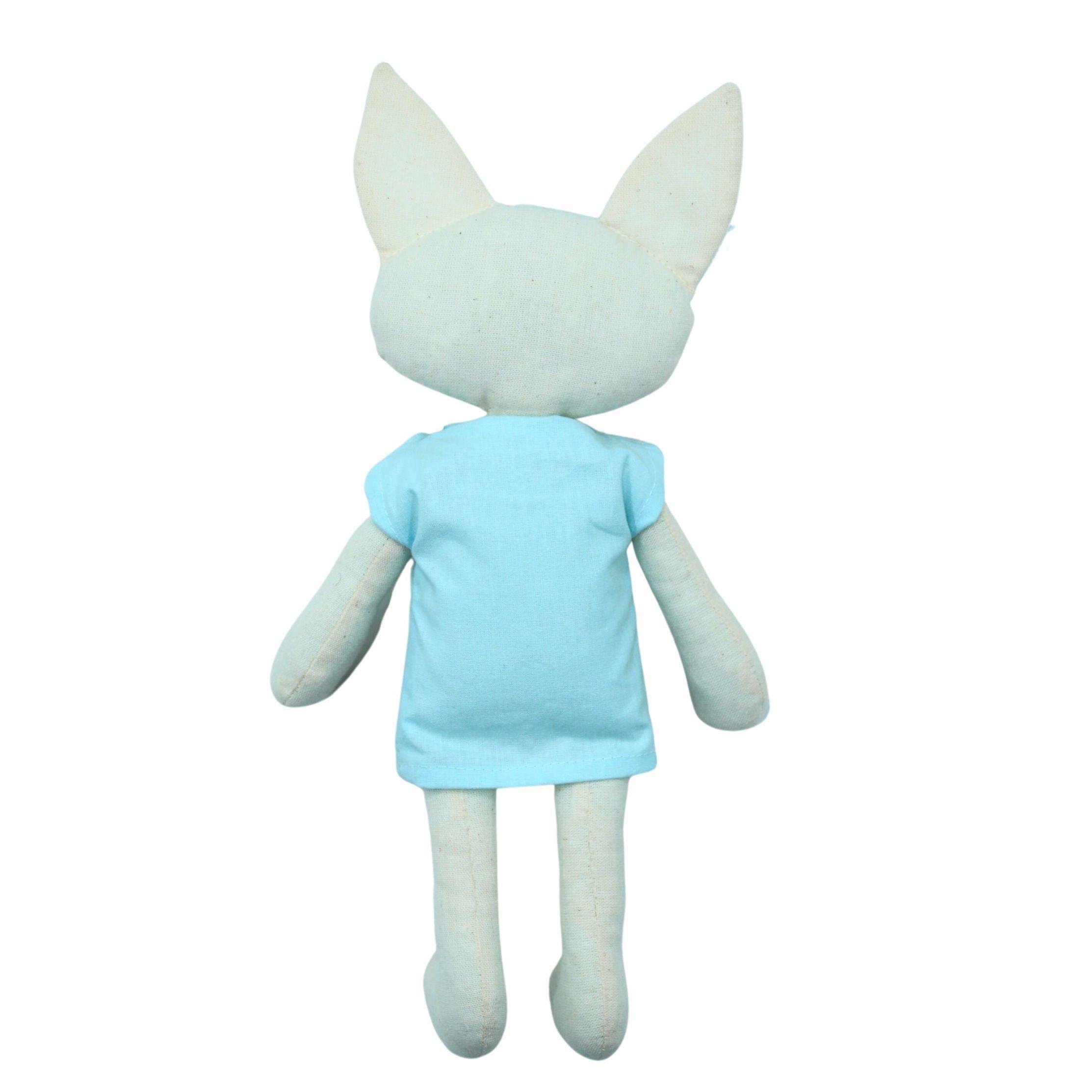 Mavi Elbiseli Kedi Bez Oyuncak