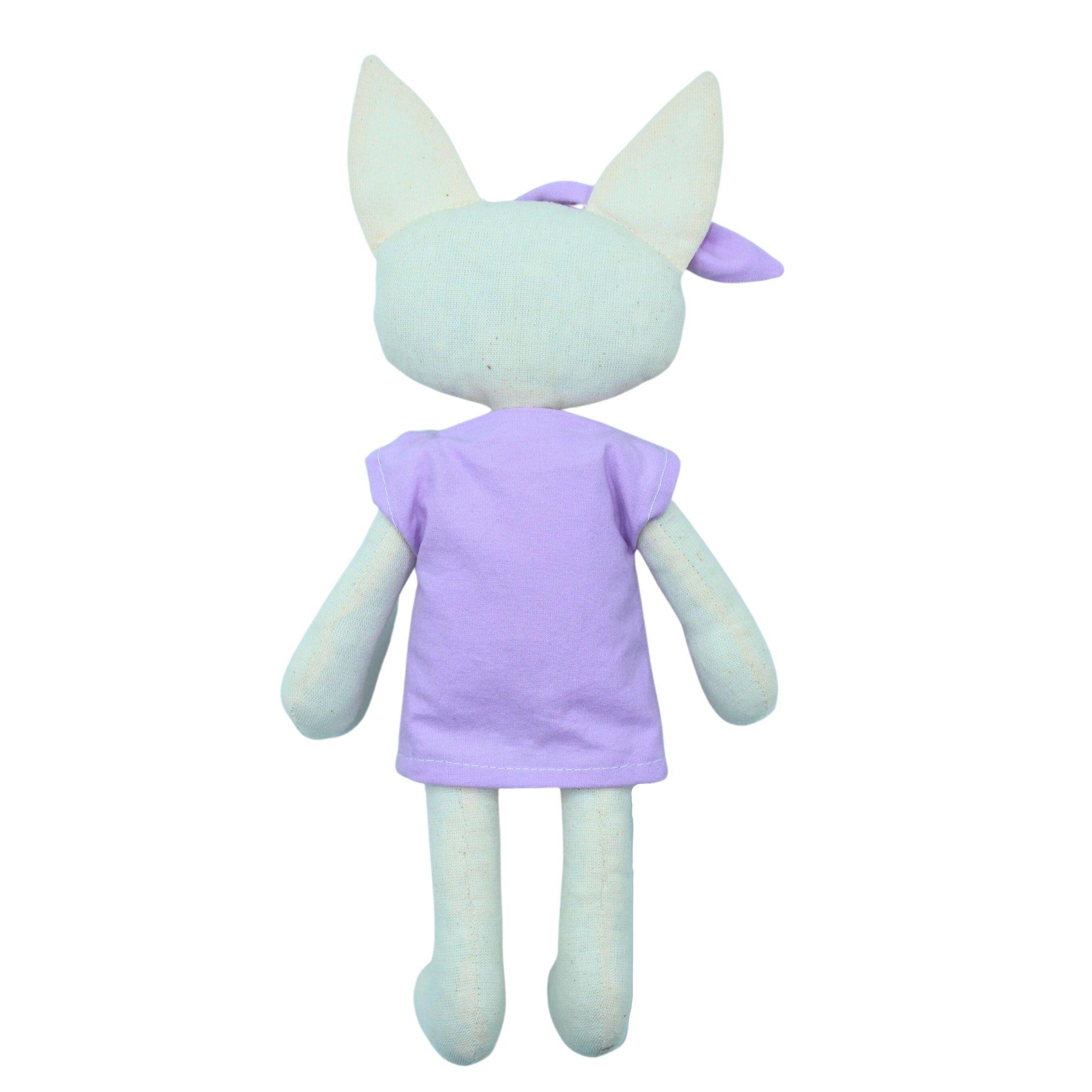 Mor Elbiseli Kedi Bez Oyuncak