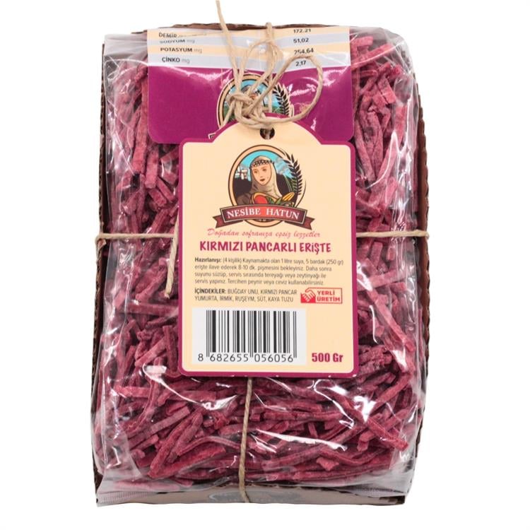 Nesibe Hatun Kırmızı Pancarlı Erişte 500 gr