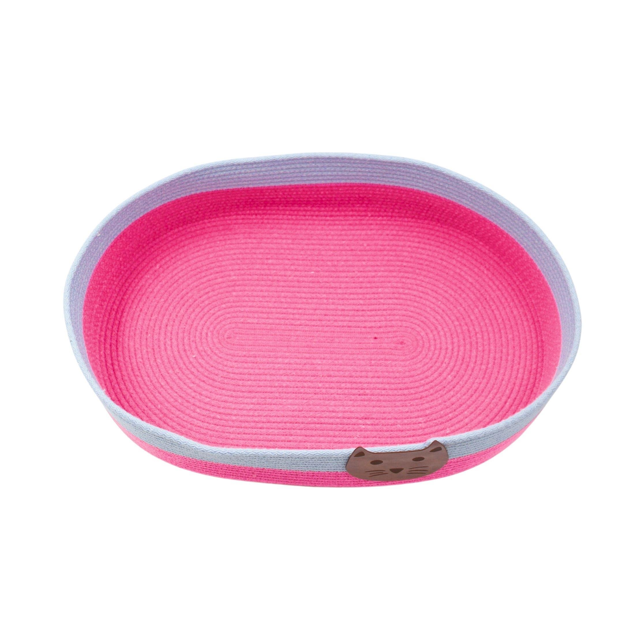 Pembe Mavi Hasır Kedi Yatağı