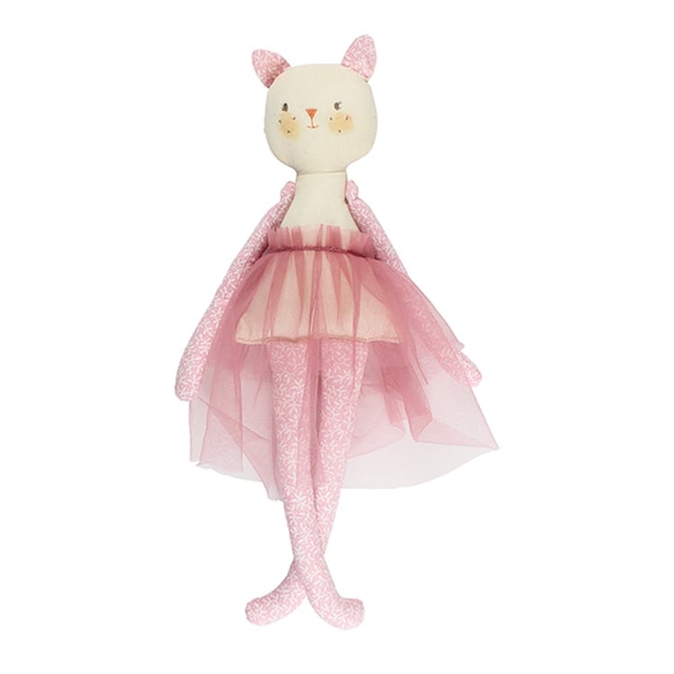 Pembe Tül Elbiseli Kedi Bez Oyuncak