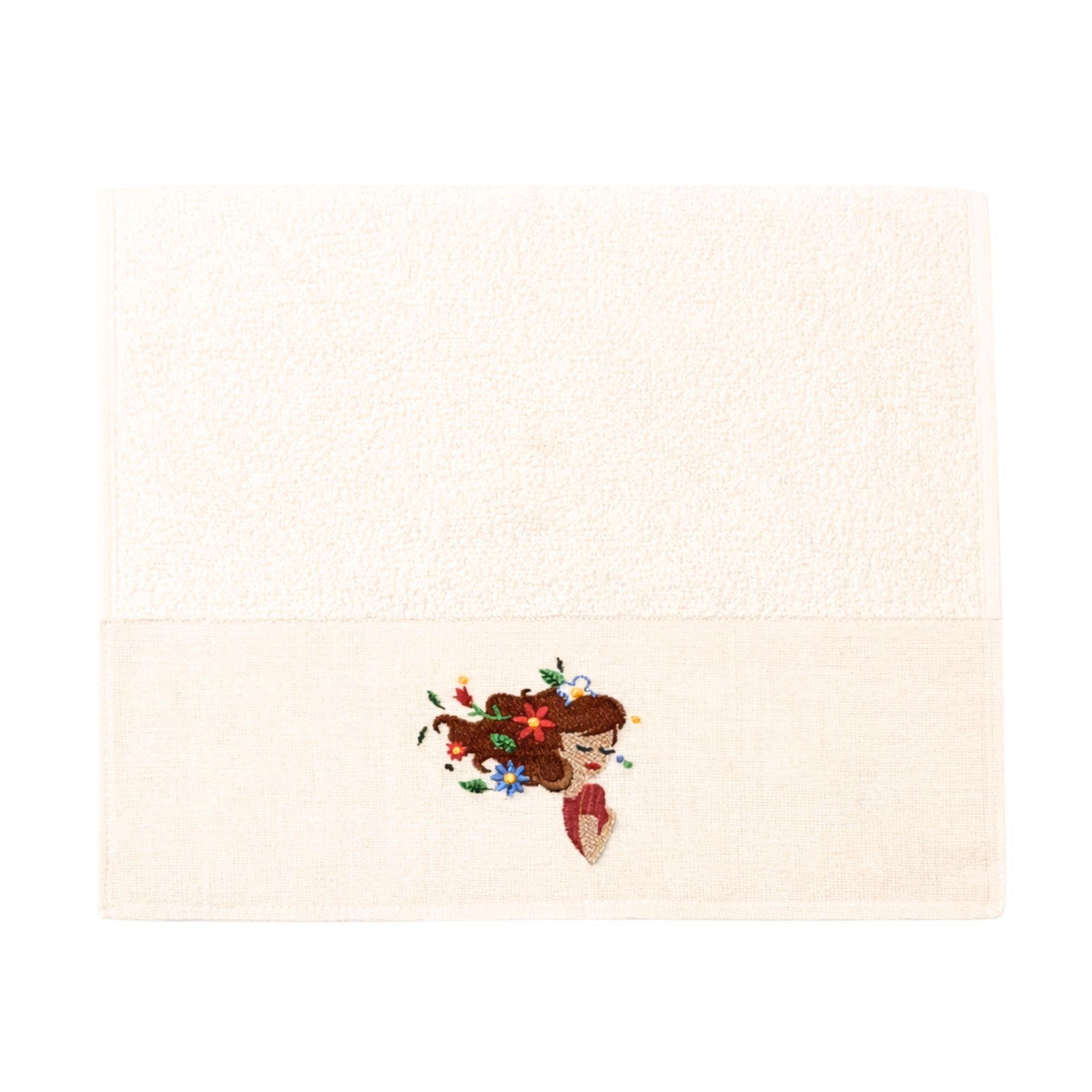 SAÇLARI ÇİÇEKLİ KADIN  DİKDÖRTGEN HAVLU SET 