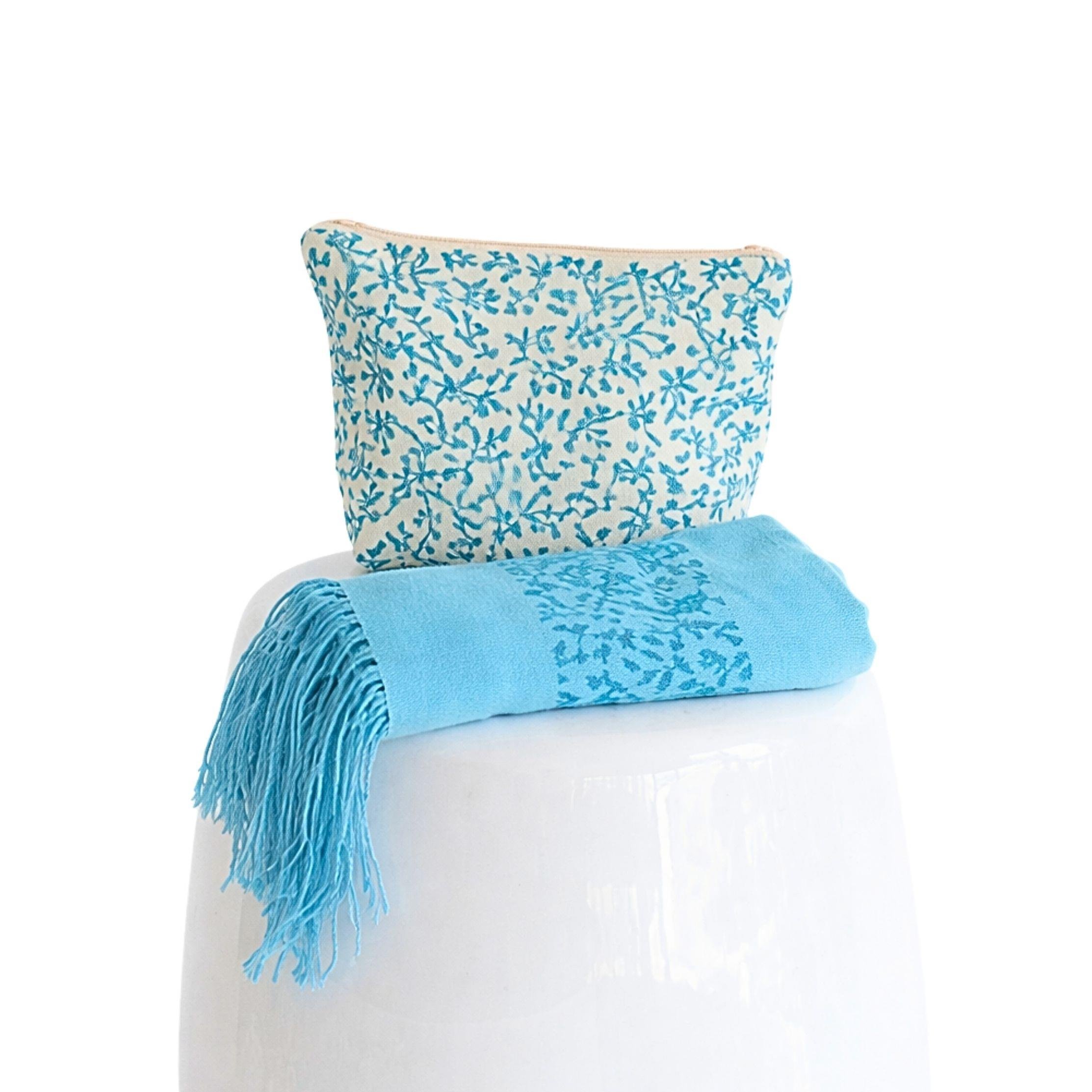 ŞAL SETİ  TURKUAZ ( ŞAL+ ÇANTA )