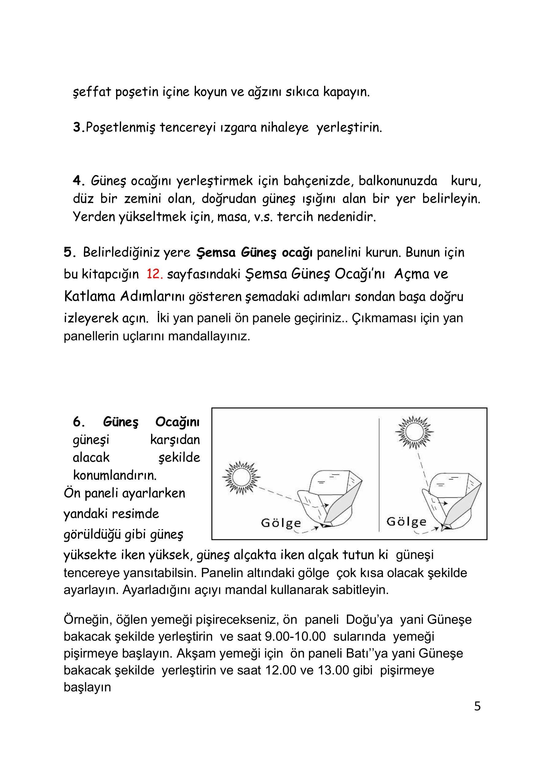 Şemsa Güneş Enerjisi ile Çalışan Güneş Ocağı