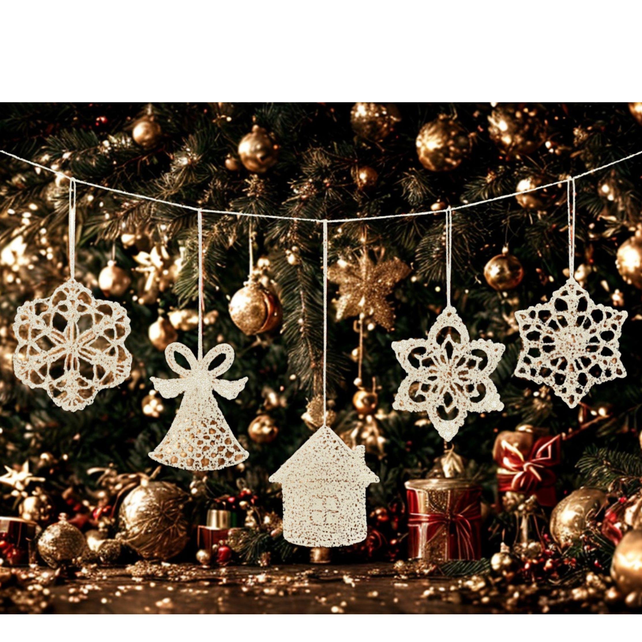 Simli Yılbaşı Süsü Beşli