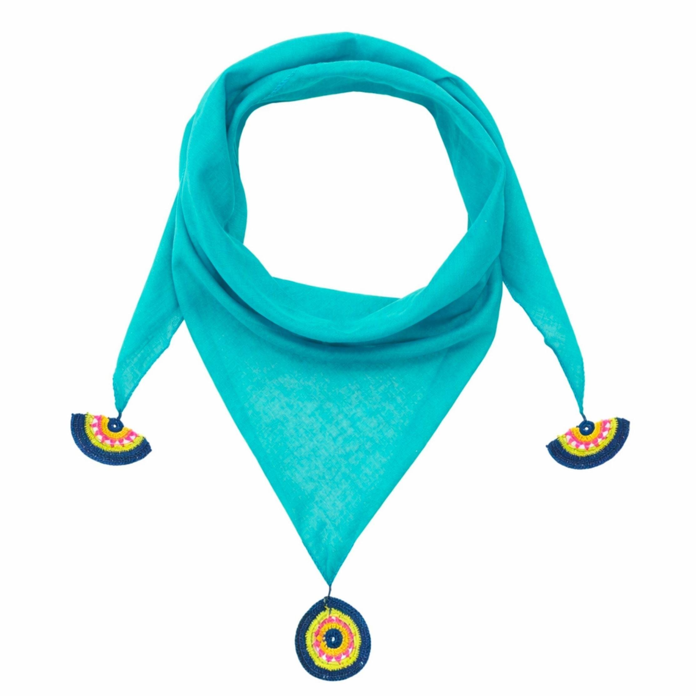 Turkuaz Oyalı Fular