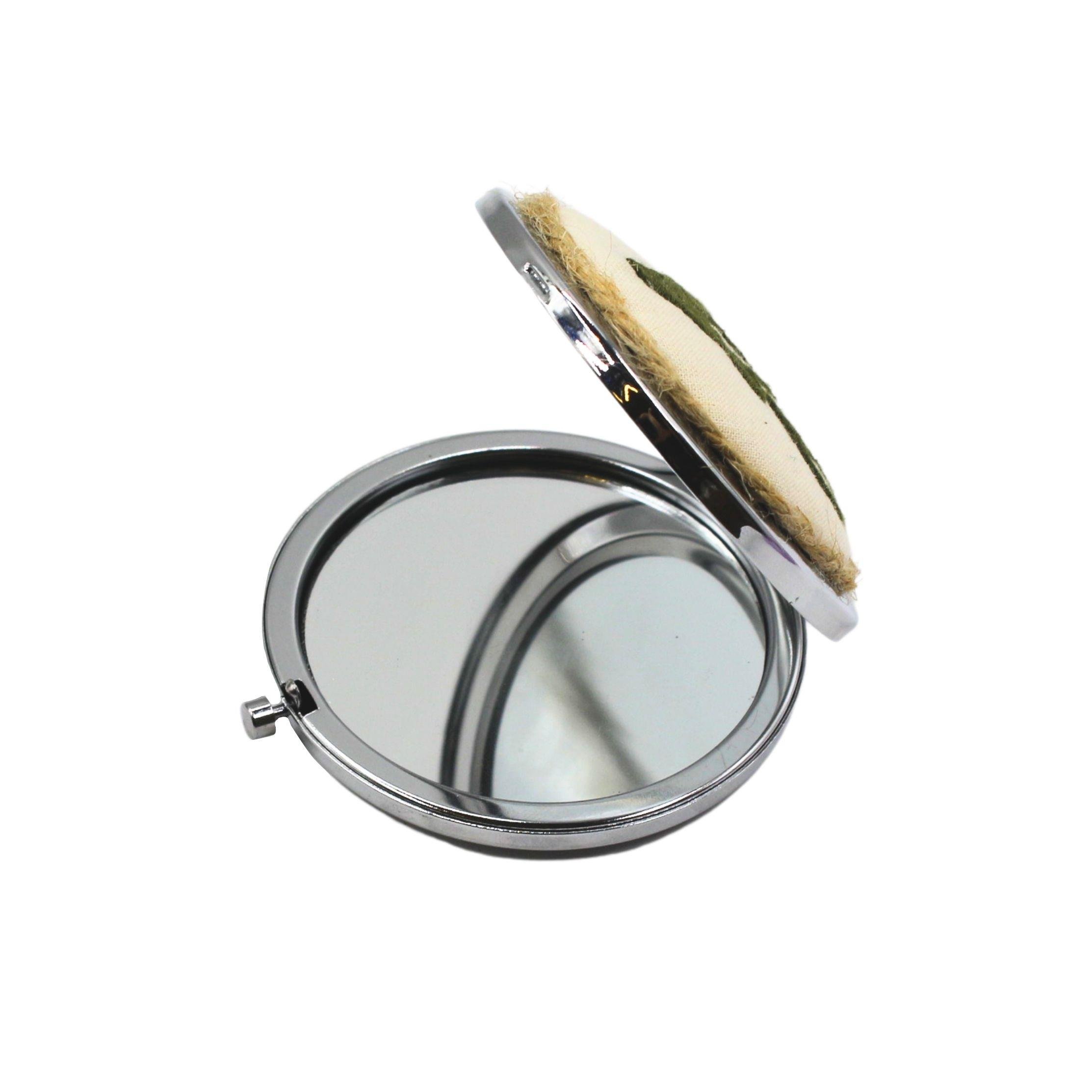 Yeşil Geyik Nakışlı El Aynası