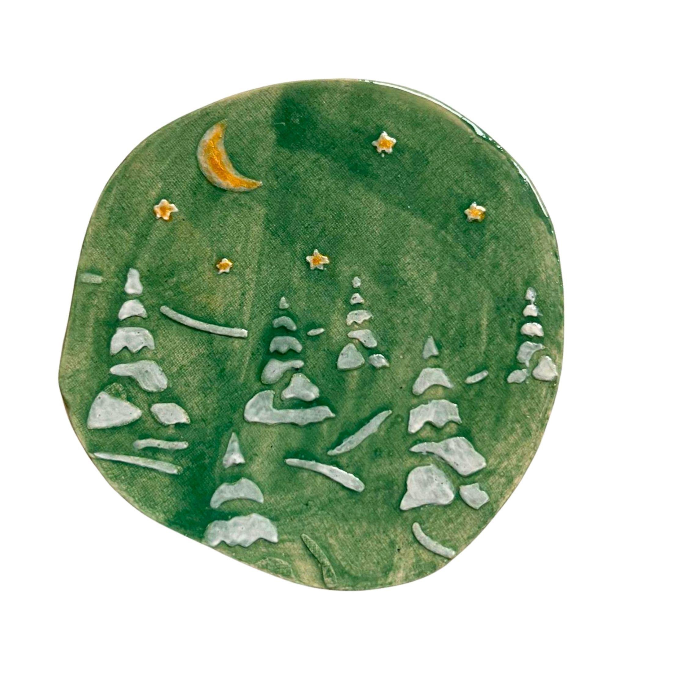 Yeşil Seramik Bardak Altlığı