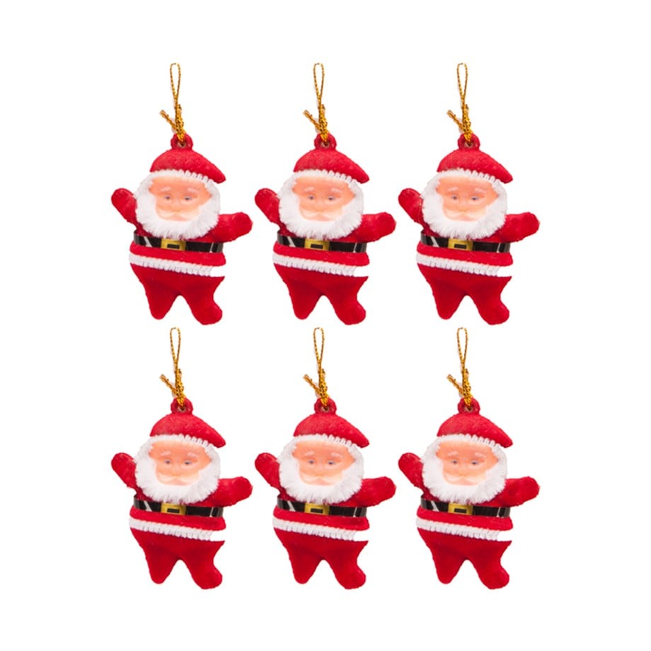  YB410 SİMLİ NOEL BABA AĞAÇ SÜS 6 LI YILBAŞI