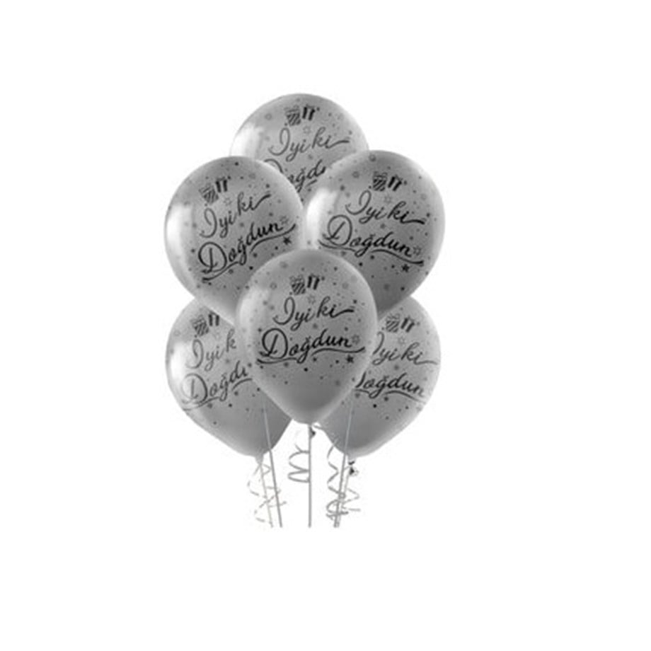 BALON İYİ Kİ DOĞDUN GÜMÜŞ (10 ADET)