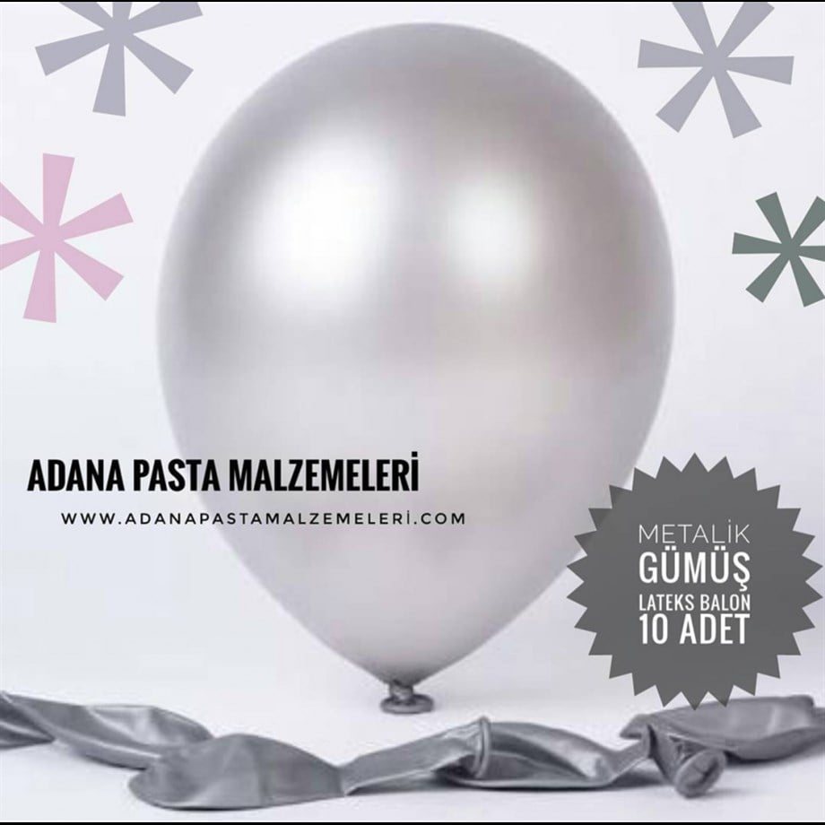 BALON METALİK GÜMÜŞ (10 ADET)