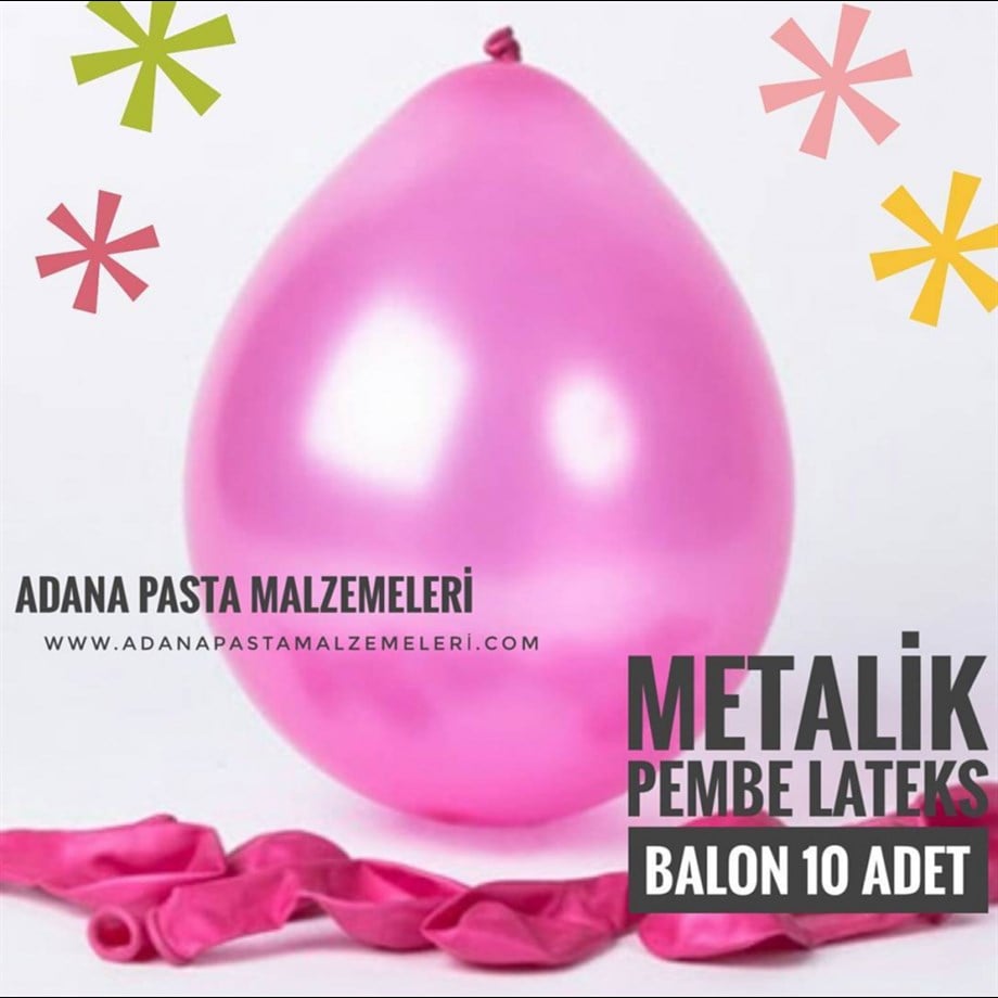BALON METALİK PEMBE (10 ADET)