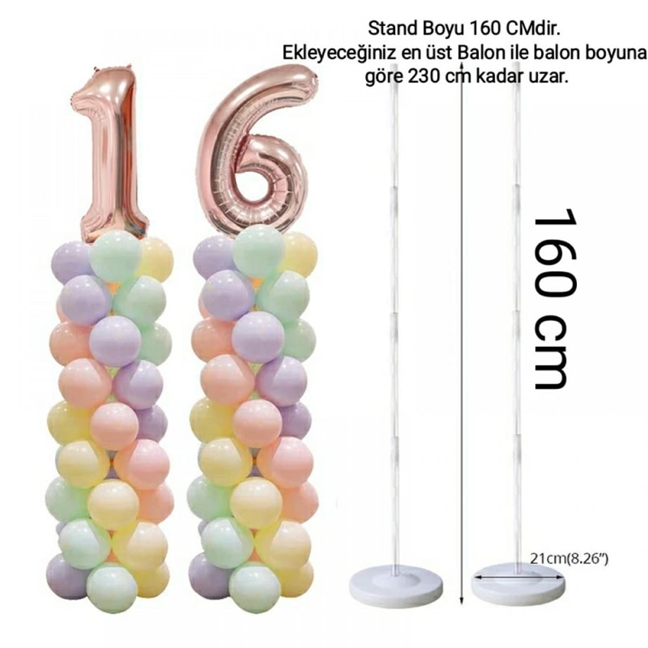 BALON SÜSLEME STANDI SÜTÜNU KULESİ 160 CM DEV BOY