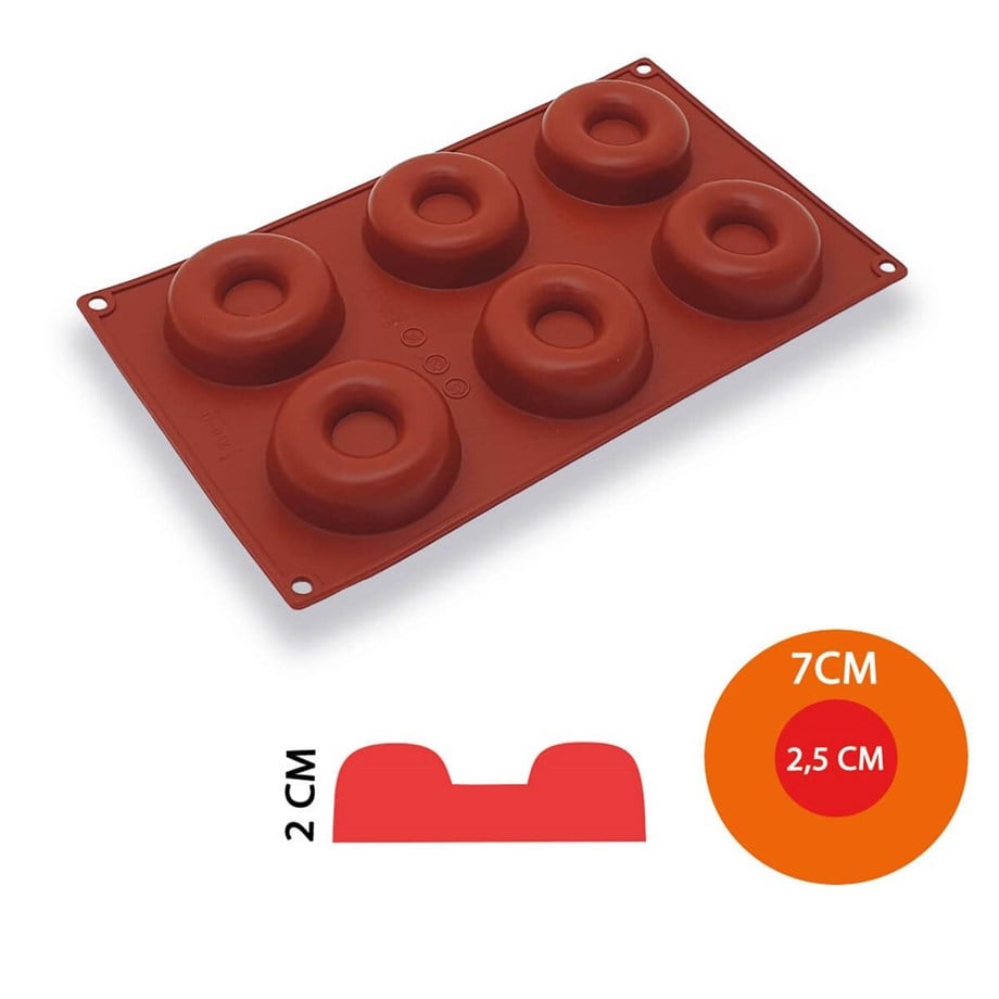BT-019 SİLİKON DONUT KALIBI 6 LI | AdanaPastaMalzemeleri.com BT-019 SİLİKON DONUT KALIBI 6 LI