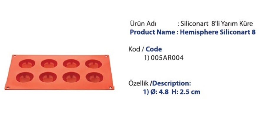 BT-032 8 Lİ KÜRE SİLİKON KALIP