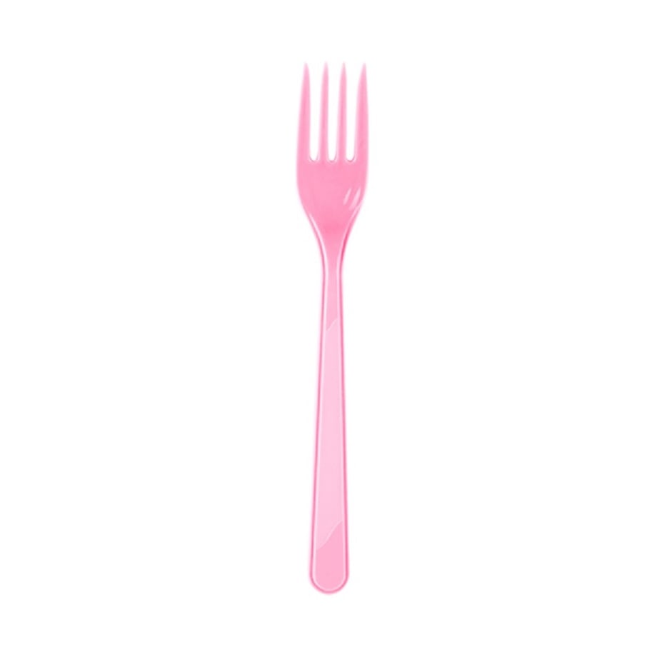ÇATAL PLASTİK PEMBE 25 Lİ