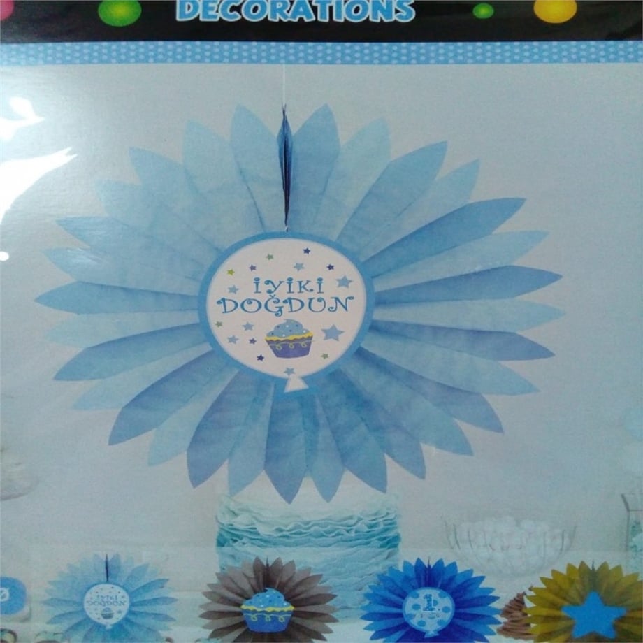 KF106 1 YAŞ TEMALI YELPAZE SÜS 50 CM