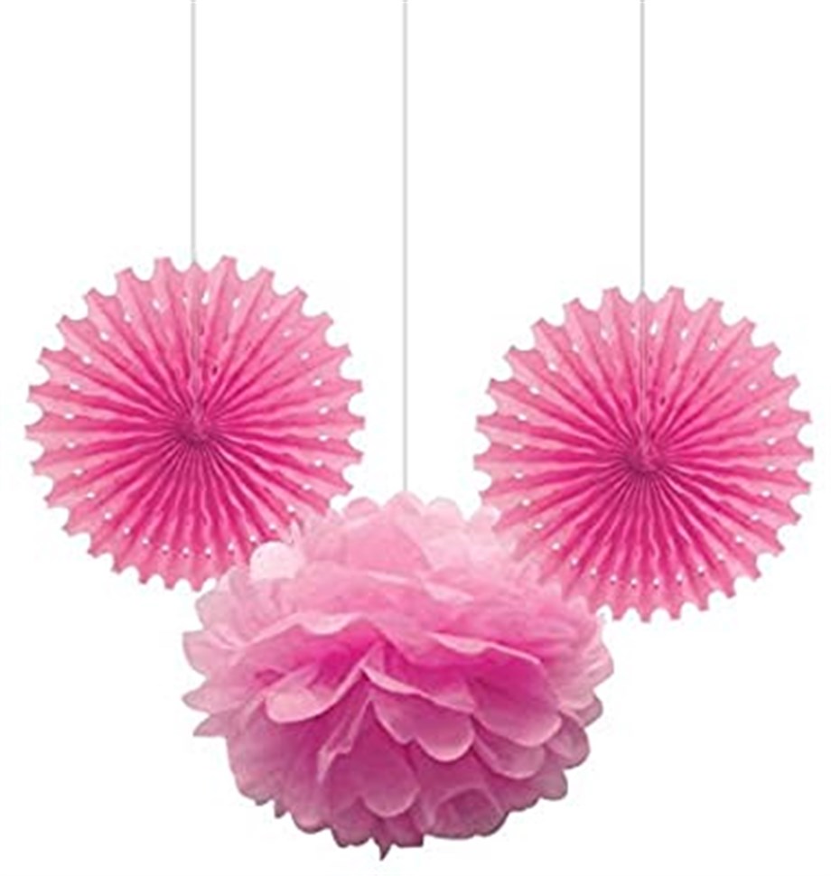 KF114-PMB KAĞIT SÜS SET PEMBE 3 LÜ