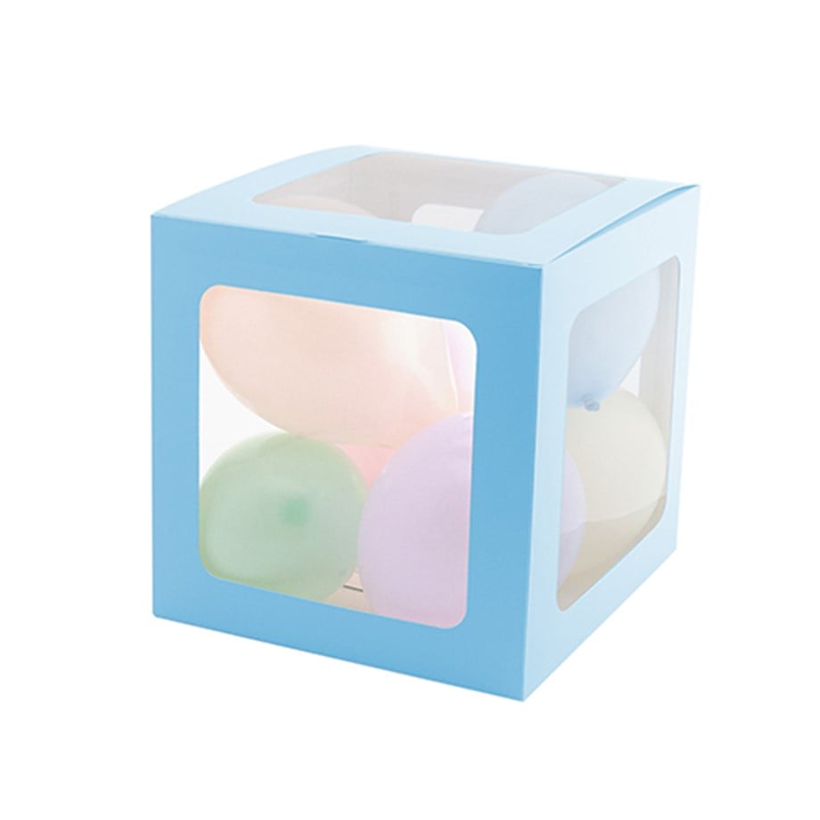 ŞEFFAF BALON KUTUSU 25 CM MAKARON MAVİ