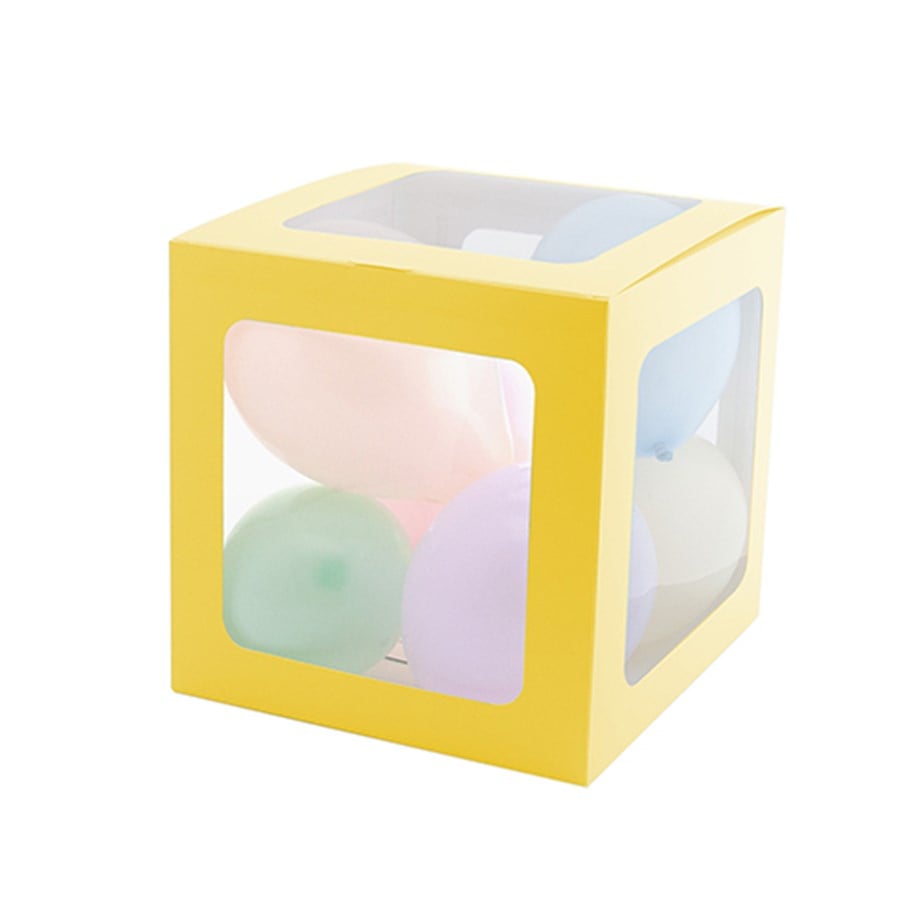 ŞEFFAF BALON KUTUSU 25 CM MAKARON SARI