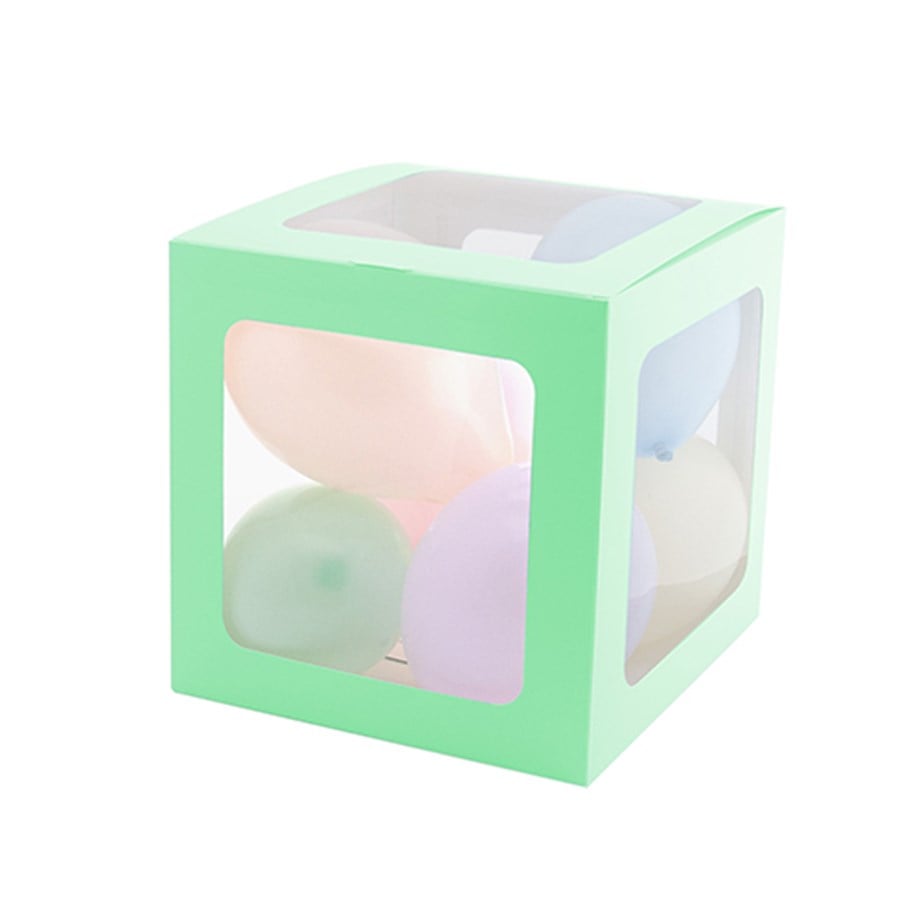 ŞEFFAF BALON KUTUSU 25 CM MAKARON YEŞİL