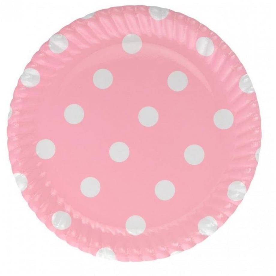 TABAK PEMBE PUANLI 8 ADET