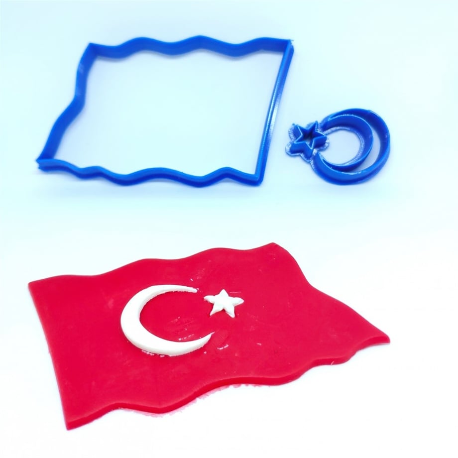 TÜRK BAYRAĞI KURABİYE KALIBI 8 CM